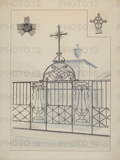 Iron Gate and Fence, c. 1936.