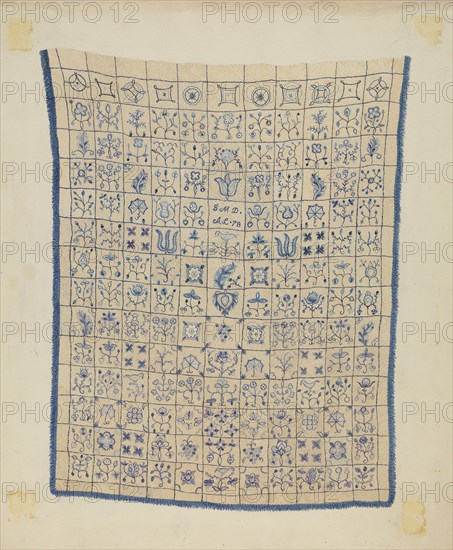 Embroidered Coverlet, c. 1936.