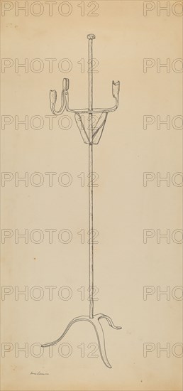 Rush and Candle Stand, c. 1939.