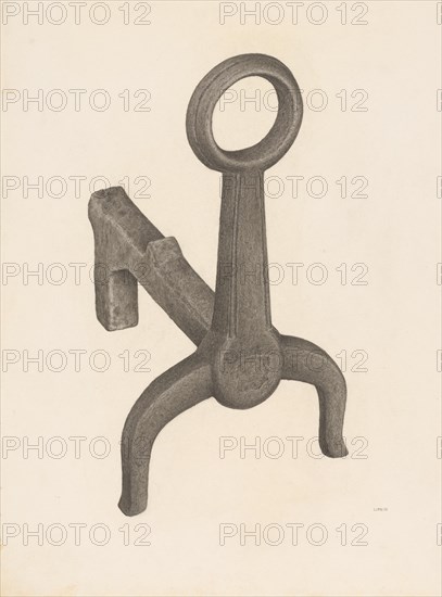 Andiron (one of pair), c. 1941.