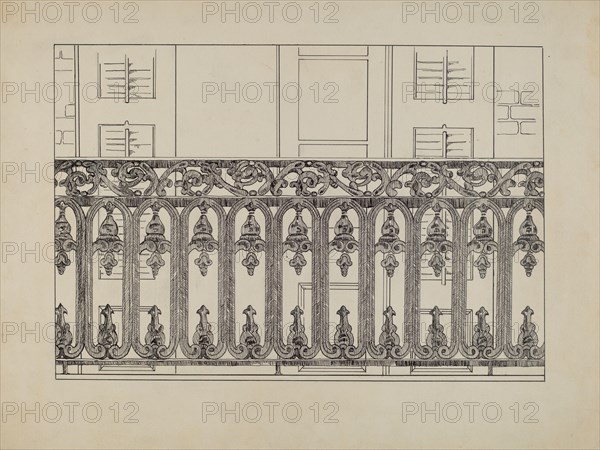 Cast Iron Balcony Rail, c. 1936.