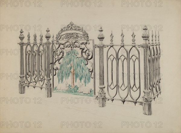 Cast Iron Gate and Fence, c. 1936.