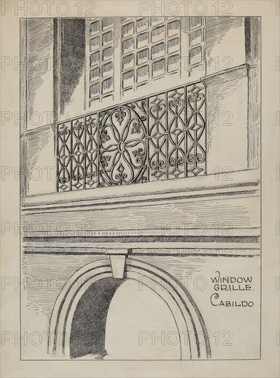 Wrought Iron Balcony Rail, c. 1936.