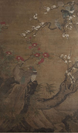 Pheasants and camellias,  1700-1800.