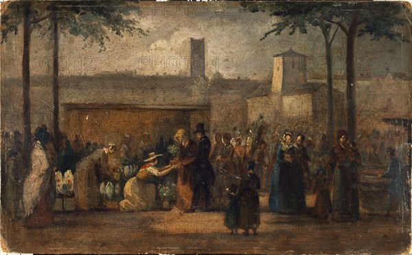 The flower market, c1839.