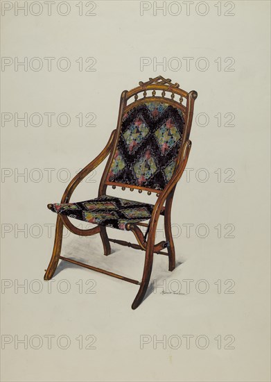 Folding Oak Chair, c. 1937.