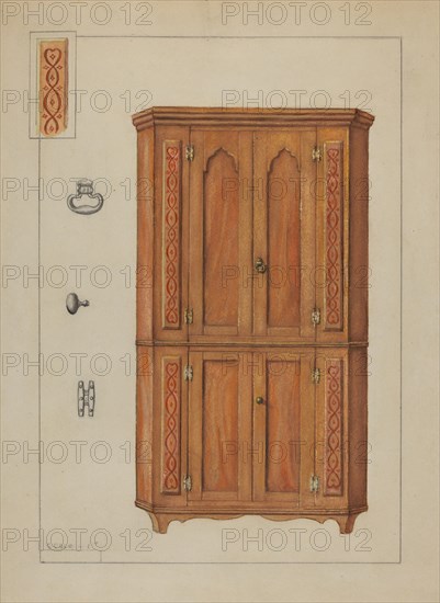 Pa. German Cupboard, c. 1936.