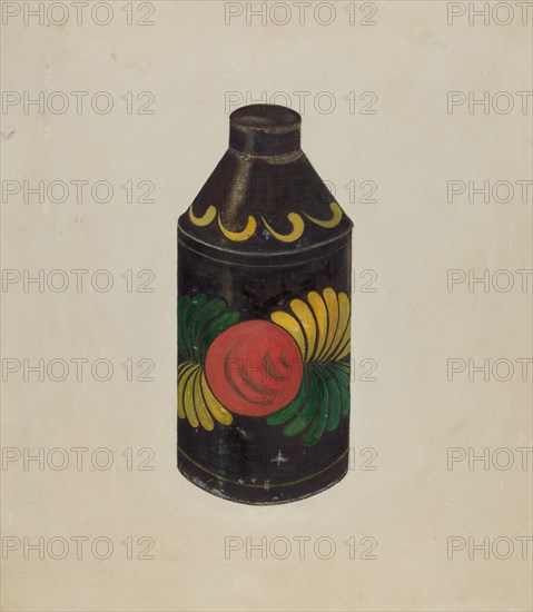 Toleware Tea Cannister, c. 1938.