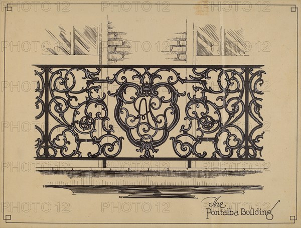 Cast Iron Balcony Rail, c. 1936.