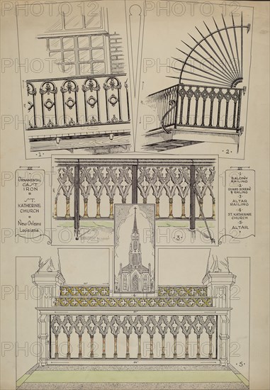 Cast Iron Balcony Rail, c. 1936.