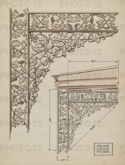 Cast Iron Balcony Rail, c. 1936.