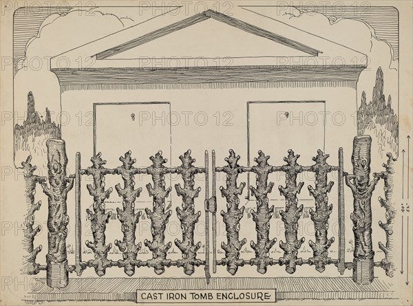 Iron Fence around Tomb, c. 1936.