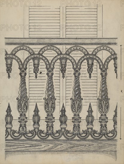 Cast Iron Balcony Rail, c. 1936.