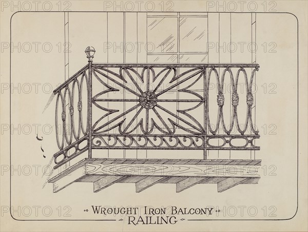 Iron Balcony Railings, 1935/1942.