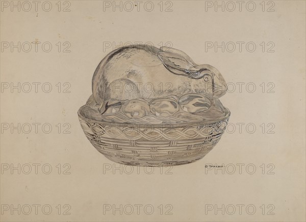 Covered Rabbit Dish, 1935/1942.