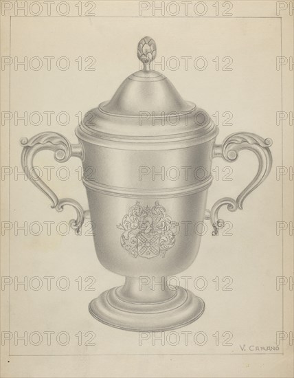 Silver Cup with Cover, c. 1937.