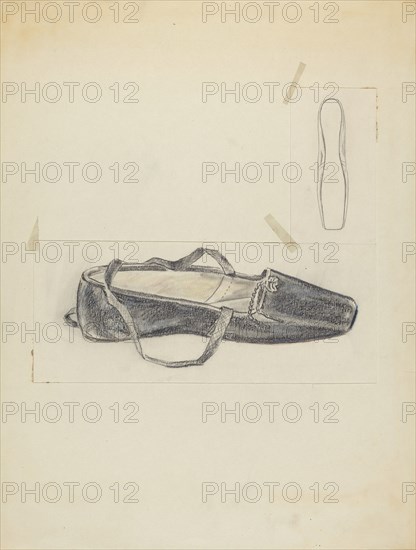 Black Leather Slipper, c. 1940.