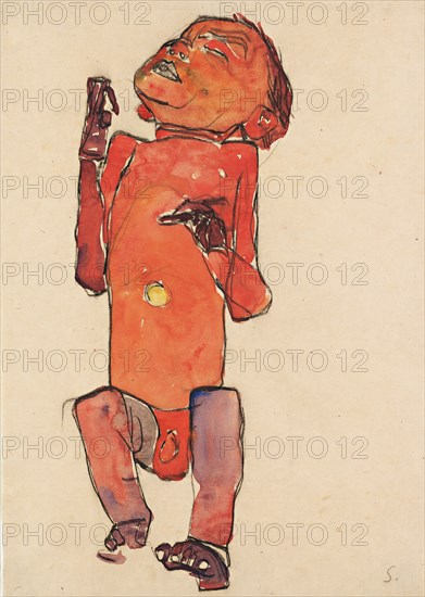 Lying Newborn, 1910. Creator: Schiele, Egon (1890-1918).