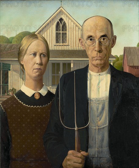 American Gothic, 1930. Creator: Wood, Grant (1891-1942).