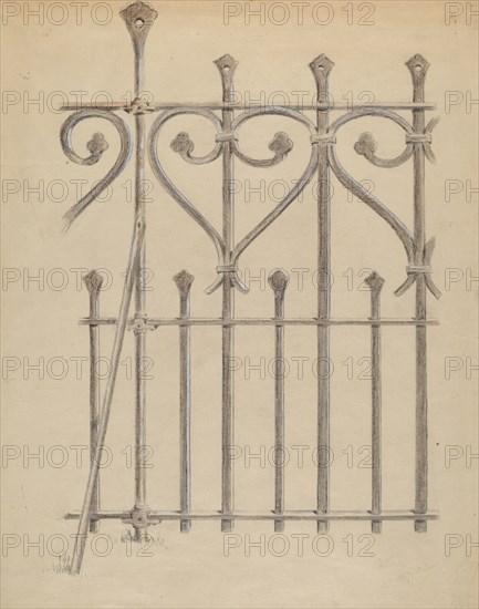 Wrought Iron Fence, c. 1936.