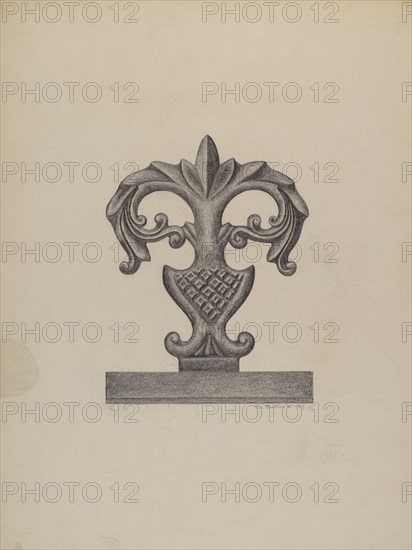Cast Iron Fence Finial, 1937.