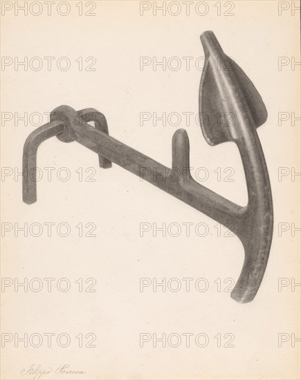 Andiron (one of pair), c. 1938.