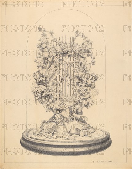 Glass Globe - Wax Flowers, 1937.