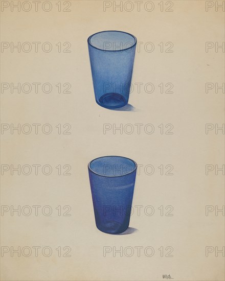 Whiskey Glasses (Cobalt), c. 1937.