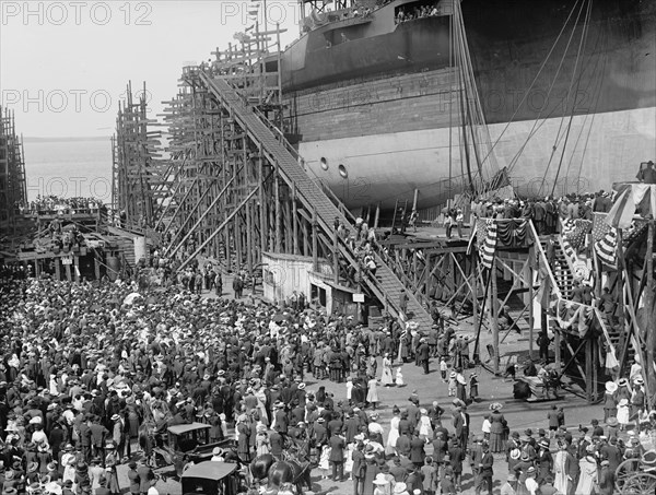 Launching of U.S.S. Texas, 1912. Creator: Harris & Ewing.