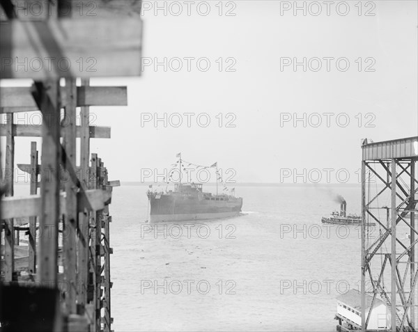 Launching of U.S.S. Texas, 1912. Creator: Harris & Ewing.