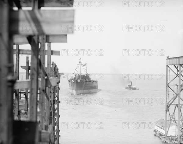 Launching of U.S.S. Texas, 1912. Creator: Harris & Ewing.