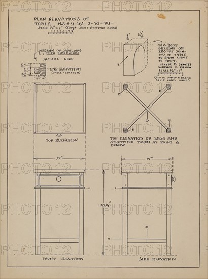 Table (Occassional), c. 1936.