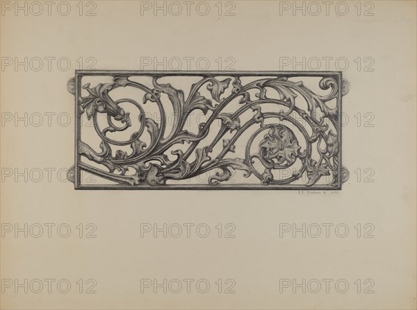 Cast Iron Window Grille, 1937.