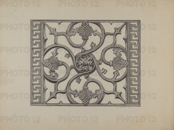 Cast Iron Window Grille, 1937.