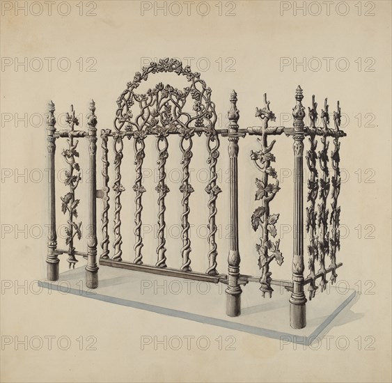 Cast Iron Gate and Fence, c. 1936.