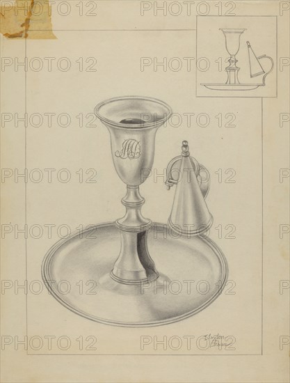 Silver Candlestick Holder, c. 1936.