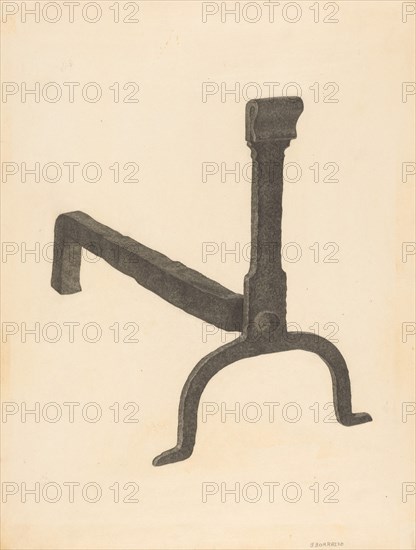 Andiron (one of pair), c. 1938.