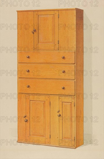 Shaker Cupboard with Drawers, c. 1936.