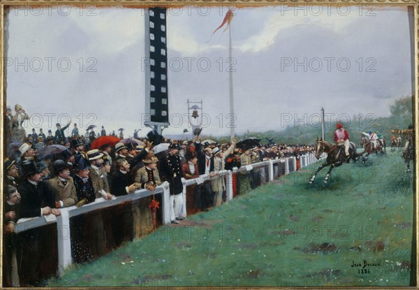 Longchamp races; finishing post, 1886.