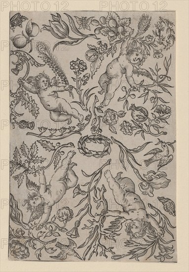 Design for a Gilt Leather Panel, ca. 1660-70.
