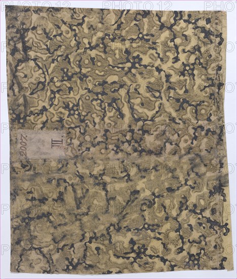 Book cover with marbled pattern, 19th century.