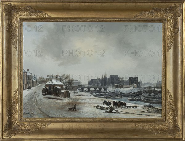 View of ile Louviers ; in snow, 1830.