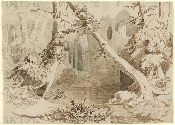 A Ruined Church in the Forest, c. 1834.