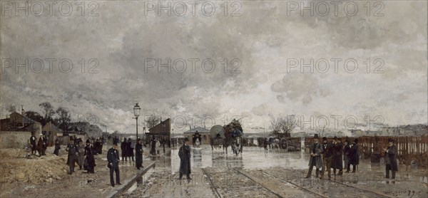 A corner of Bercy during the flood, 1879.