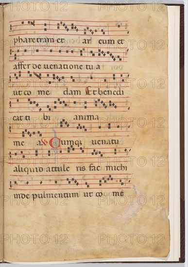 Leaf 8 from an antiphonal fragment, c. 1275.