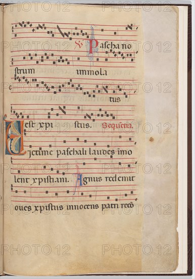 Leaf 6 from an antiphonal fragment, c. 1275.