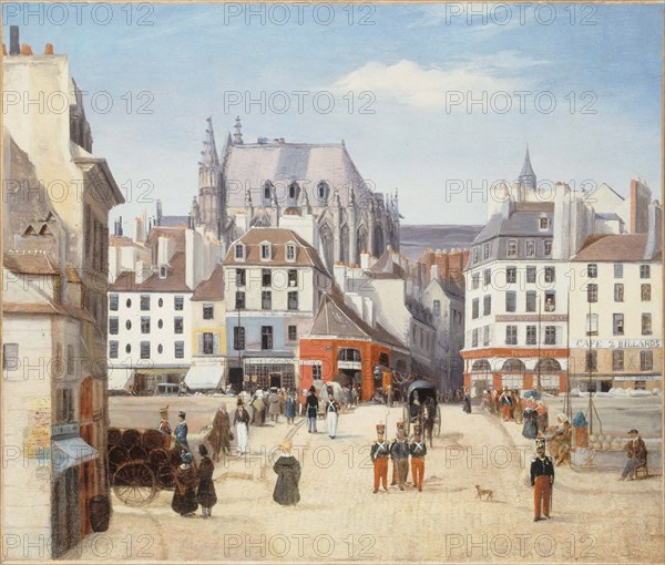 Pont Saint-Michel and the city, around 1830.