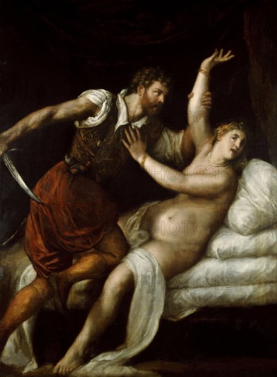 Tarquinius and Lucretia, c. 1570. Creator: Titian (1488-1576).