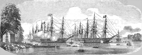 'French Baltic Fleet in Kiel Harbour', 1854. Creator: Unknown.