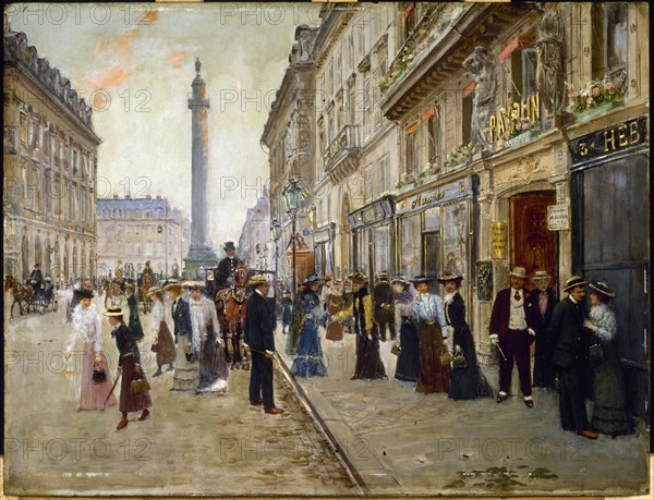Workers leaving the Maison Paquin, c1900.